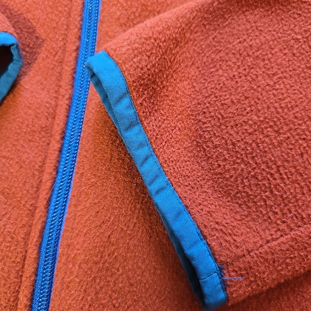 Cotopaxi Teca Full Zip Burnt Orange Fleece Jacket with Colorful Stripes Size M - Picture 4 of 9